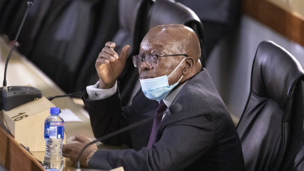 Former South African president Jacob Zuma in court in Johannesburg, South Africa, last year.