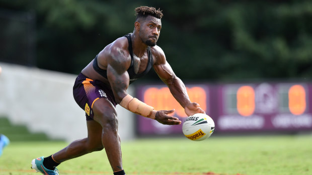 New arrival: James Segeyaro has only recently joined the Broncos.