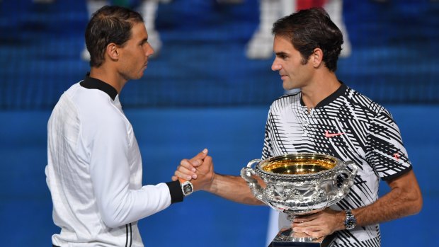 Long time at the top: Rafael Nadal and Roger Federer.