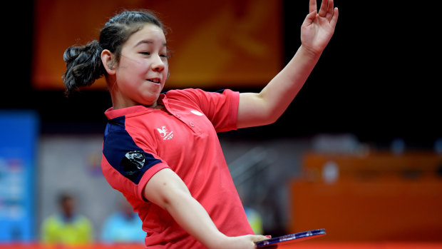 Eleven-year-old Anna Hursey in action at the Games.