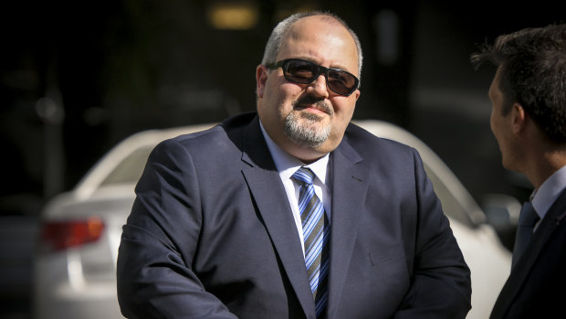 Bail justice Christos Pantelios arrives at the inquest into the Bourke Street tragedy on Monday.