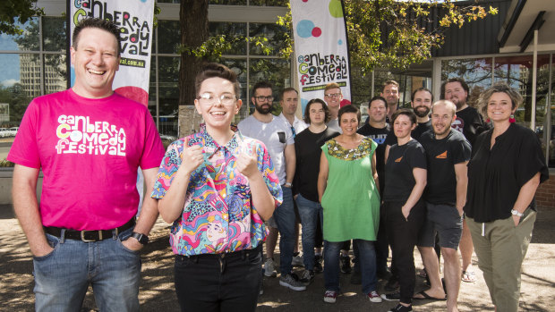 Canberra Comedy Festival organiser David Graham, comedian Maddy Weeks and other comedians are excited for the Canberra Comedy Festival.