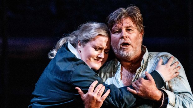 Kirstin Sharpin and Bradley Daley in Melbourne Opera's production of Beethoven's Fidelio.
