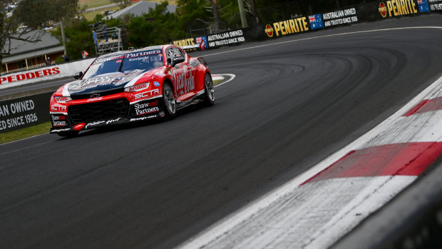 Brodie Kostecki drives the Erebus Motorsport Chevrolet Camaro in practice on Friday.