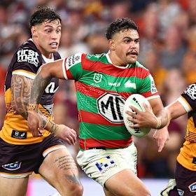 Latrell Mitchell in action during Thursday night’s loss to the Broncos.