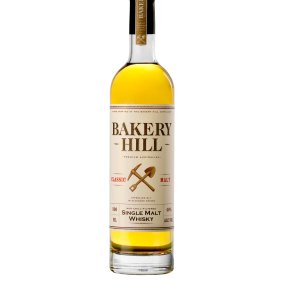 A bottle of Bakery Hill single malt whisky.