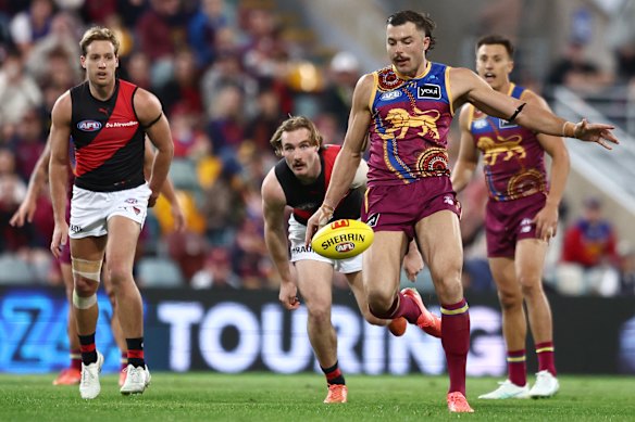 Former Bomber Sam Draper boots long for Brisbane.