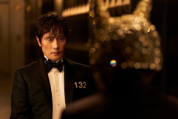 Lee Byung-hun as Frontman in season three of Squid Game. 