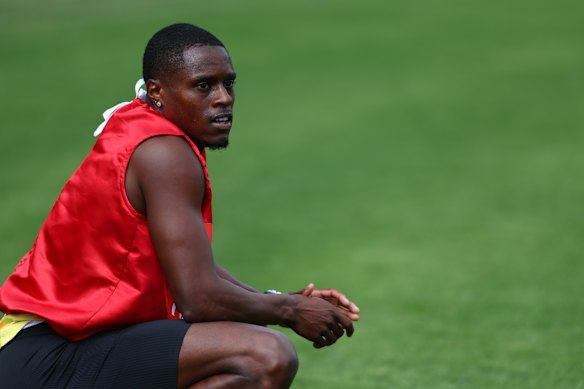 Christian Coleman comes to terms with his semi-final defeat at Stawell.