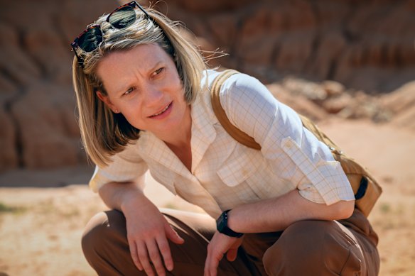 Mia Wasikowska enjoyed ticking off her “detective” boxes, such as crouching down next to a body. 