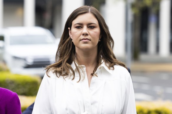 Brittany Higgins outside the ACT Supreme Court.