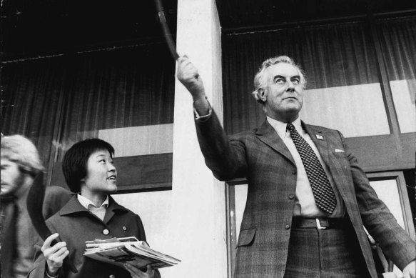 Gough Whitlam, pictured in 1972, established the predecessor to the National Archives. Historian Jenny Hocking has long been seeking papers relating to his dismissal from office.