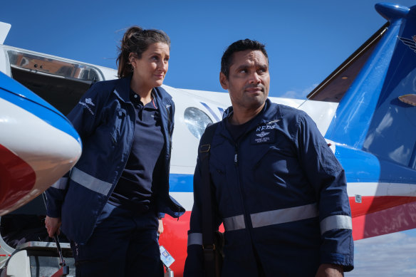 Ash Ricardo and Rob Collins in a scene from RFDS.