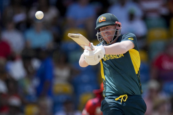 Australia’s David Warner led Australia to victory against England during the ICC Men’s T20 World Cup.