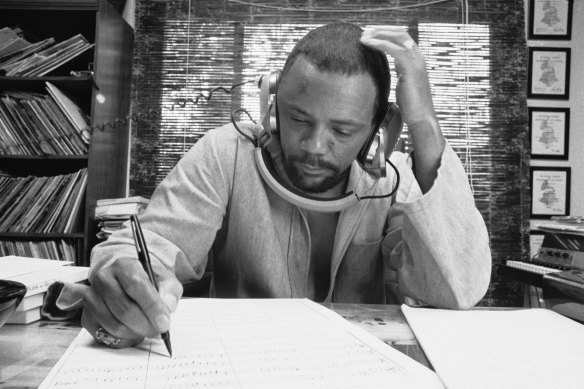 Quincy Jones at his home studio in October 1974 