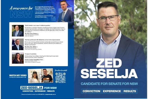 Zed Seselja has entered the highly competitive race for Marise Payne’s former Senate seat, which will be decided on November 26.