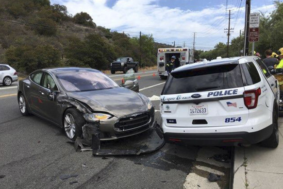 US authorities investigate crashes involving semi or fully autonomous vehicles such as this one in California in 2018.