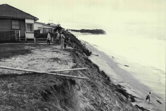 Wamberal Beach was hit by a big erosion event in 1974.