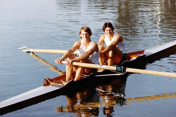 Olympic rowers Chris Shinners and Ian Luxford in 1976.