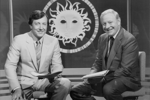 Jim Waley and Max Walsh, the co-hosts of “Sunday”, in 1981.