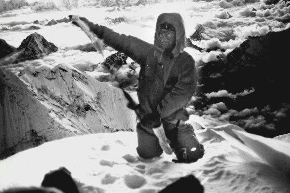 Greg Mortimer on the summit of Mt. Everest in 1984.