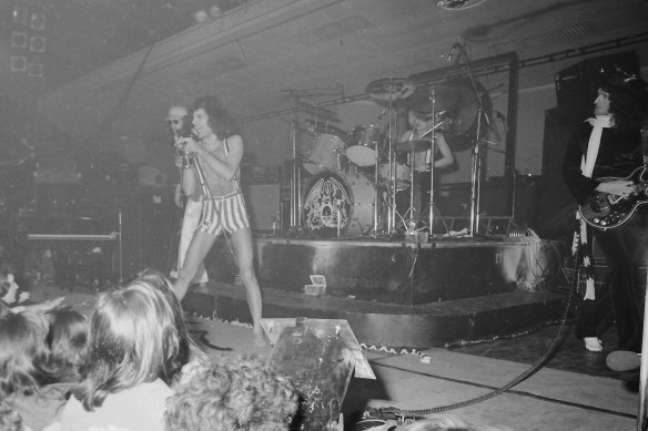 Freddy Mercury and Queen perform at Festival Hall in Melbourne.
