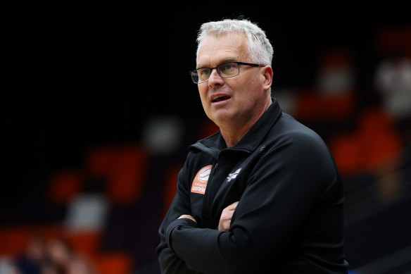 Basketball great Shane Heal pictured while coaching the Sydney Flames in 2022.