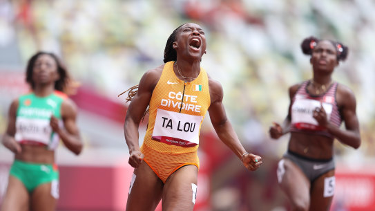 Ivory Coast’s Marie-Josee Ta Lou was fastest in the heats.
