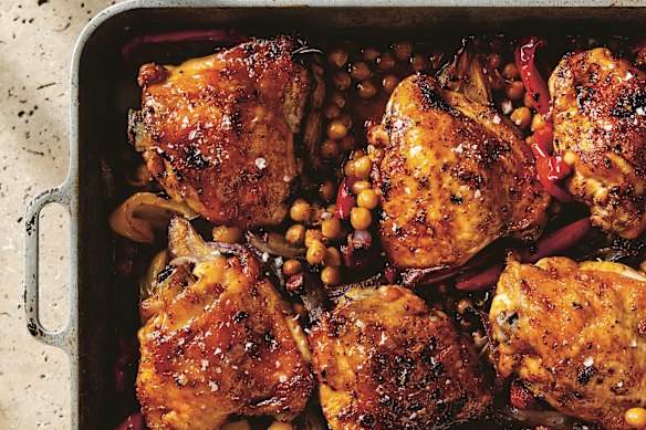 Honey-glazed chicken.