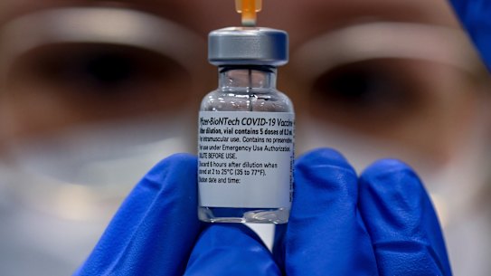 The Morrison government expects the first vaccines from pharmaceutical company Pfizer to arrive in Australia in February.