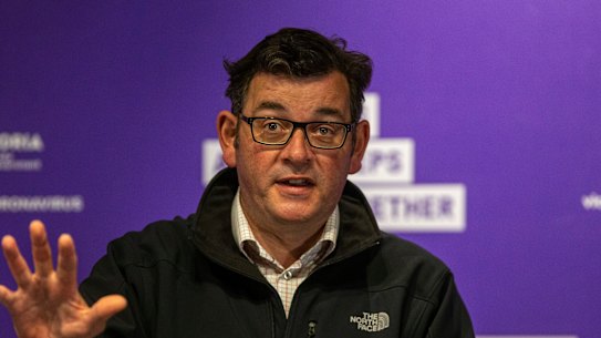 Premier Daniel Andrews is urging Melburnians to stay put for a while longer -- including on grand final day.