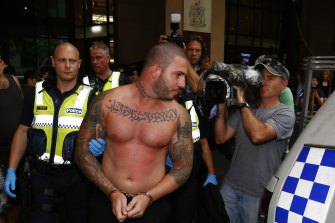 Suleiman Abdulrahim is arrested outside the Magistrates Court after a wild brawl in 2015.