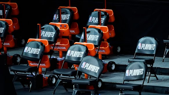 The Milwaukee Bucks bench remains.