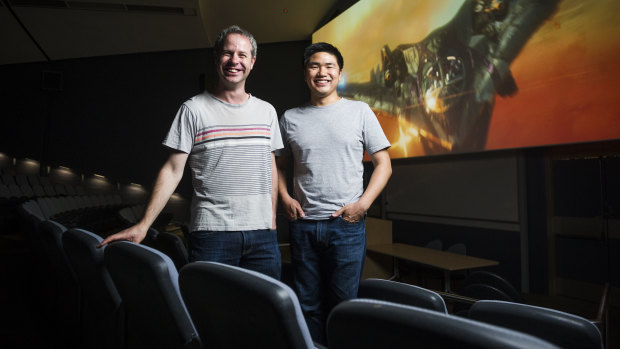 ANU film group vice president Andrew Wellington and president Adrian Ma.