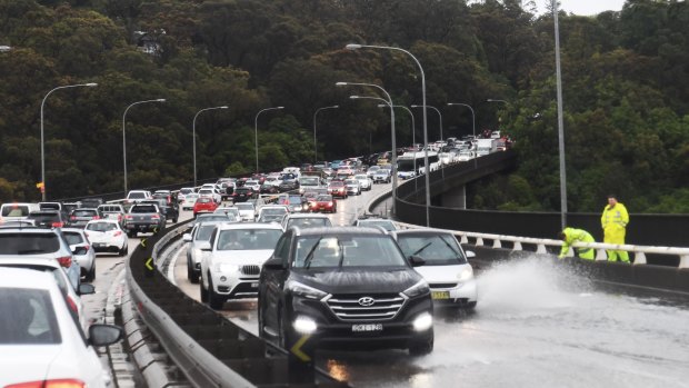 Flooded roads were one of the major problems across the city on Wednesday. 