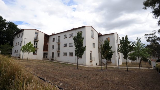 The Kanangra Court flats on Ainslie Avenue are among several large public housing sites that could be sold off after July next year.