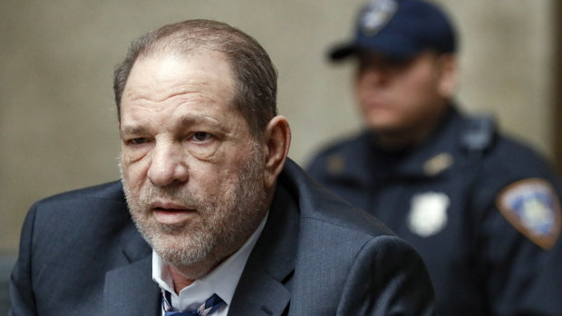 Harvey Weinstein departs a Manhattan courthouse during his rape trial in New York in February. He is serving a 23-year prison sentence.