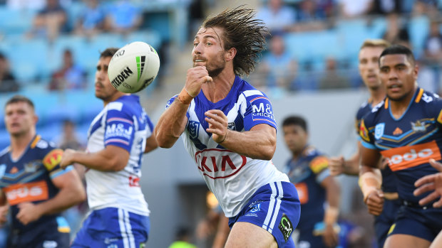 Orchestrator: Kieran Foran set up three tries as the Bulldogs reeled in a huge early deficit against the Titans.