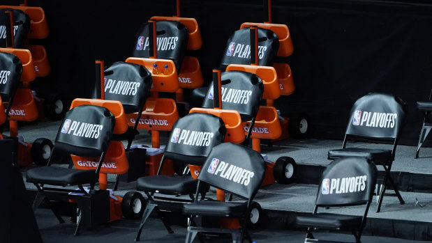 The Milwaukee Bucks bench remains.