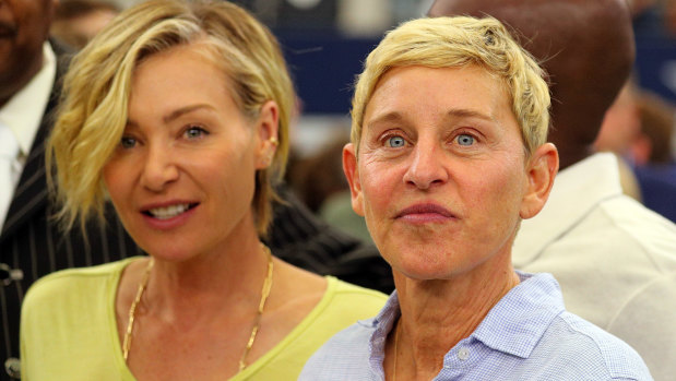 Portia de Rossi and Ellen DeGeneres at the Green Bay Packers v Dallas Cowboys game.