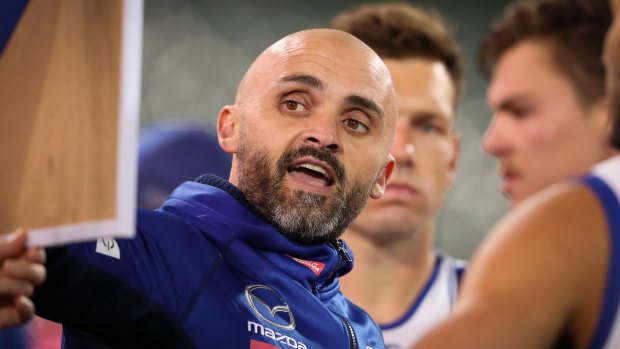 Caught on the hop: North Melbourne coach Rhyce Shaw.