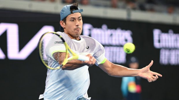 Jason Kubler fought hard but went down in four sets to Russian Karen Khachanov.