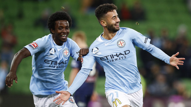 The party rolls on for Melbourne City at AAMI Park.