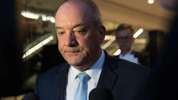 Daryl Maguire leaves the ICAC after giving evidence on Friday.