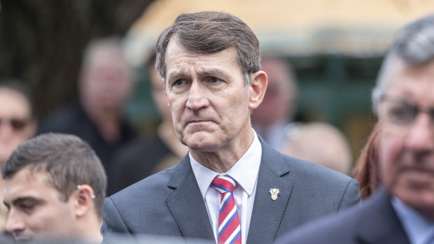 Lord mayor Graham Quirk, pictured earlier on Tuesday at Terry Mackenroth's state funeral, confirmed he would seek re-election in 2020.