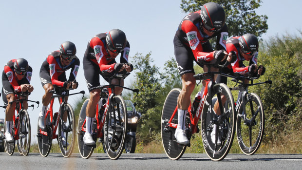 BMC Racing team in the third stage of the Tour de France.