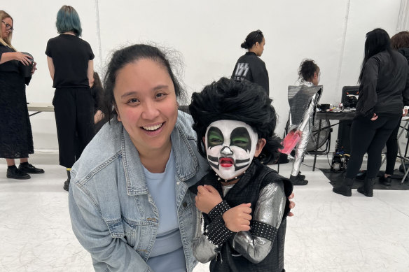 Elias Manalo pictured with his mum Joan during rehearsals.