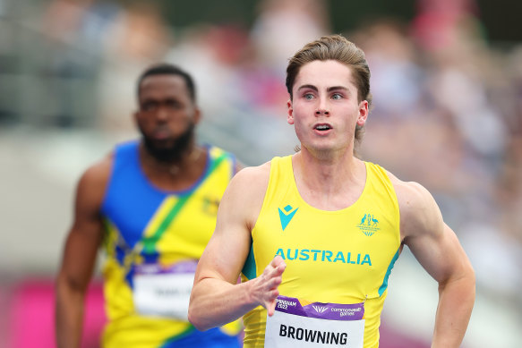 Rohan Browning at the Commonwealth Games.