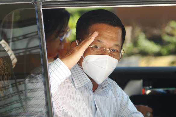 Myanmar military Commander-in-Chief Senior General Min Aung Hlaing after voting in November’s election.