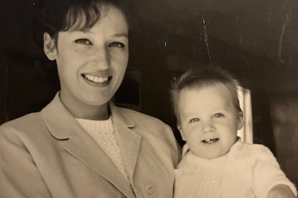 Liz with baby Andrew.